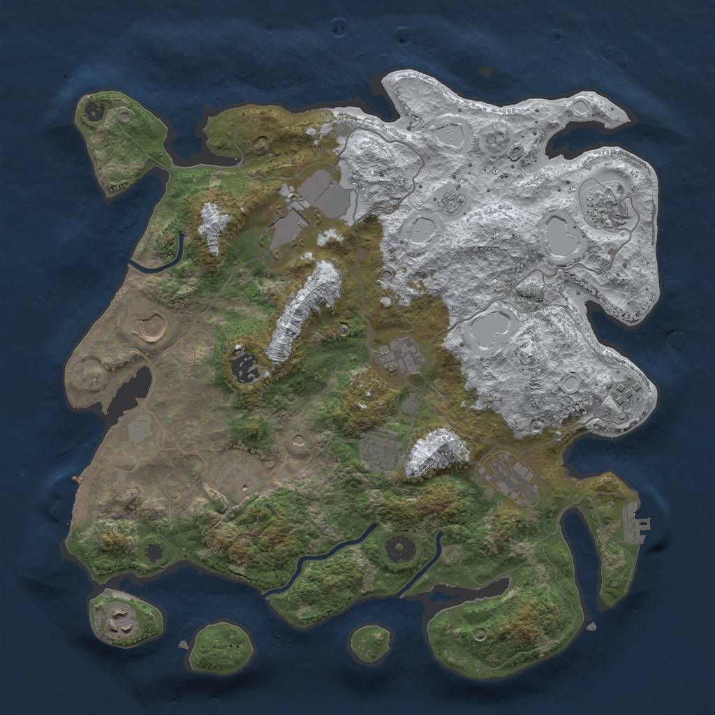 Rust Map: Procedural Map, Size: 3700, Seed: 509010763, 19 Monuments