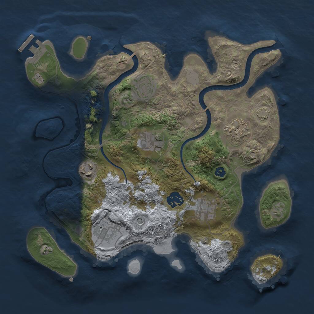Rust Map: Procedural Map, Size: 3000, Seed: 49116, 11 Monuments