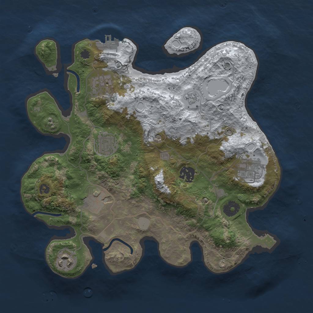 Rust Map: Procedural Map, Size: 3000, Seed: 1321691001, 14 Monuments