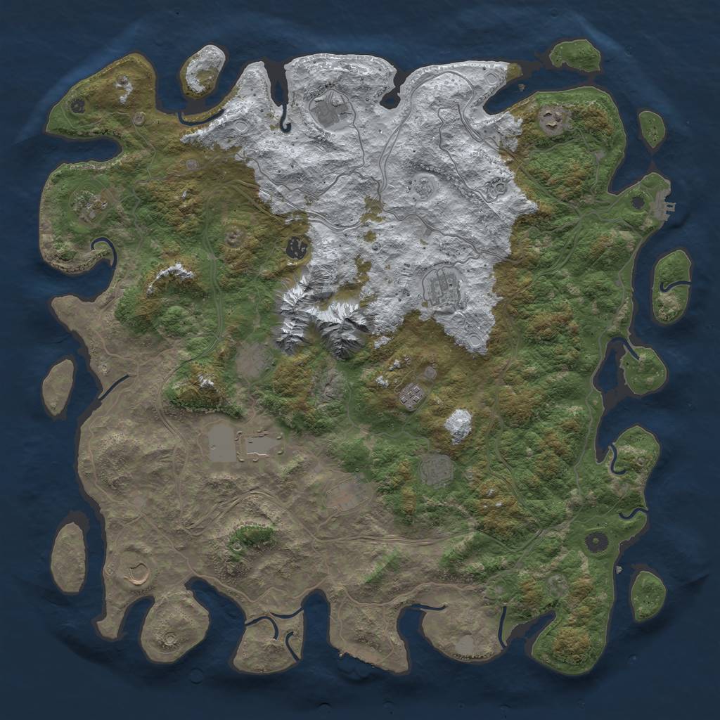 Rust Map: Procedural Map, Size: 5000, Seed: 286, 20 Monuments