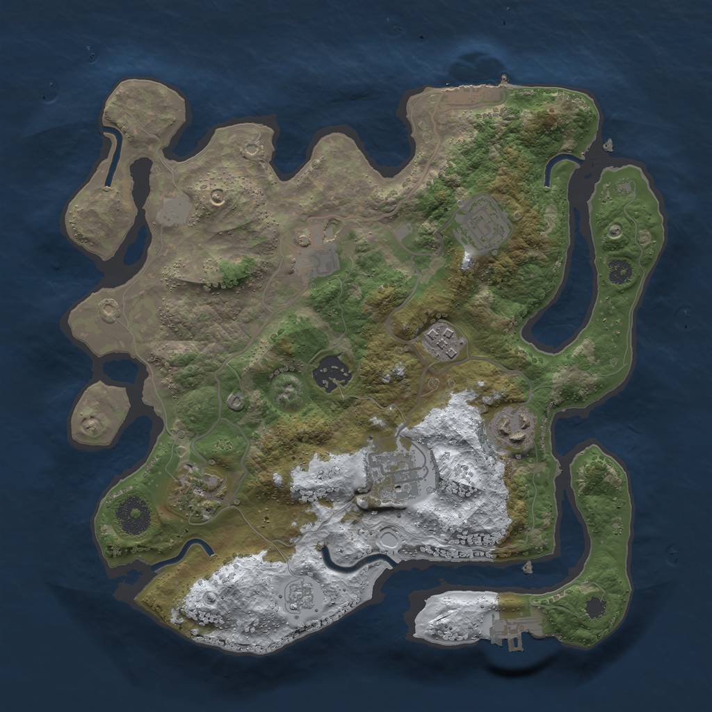 Rust Map: Procedural Map, Size: 3000, Seed: 19625, 15 Monuments
