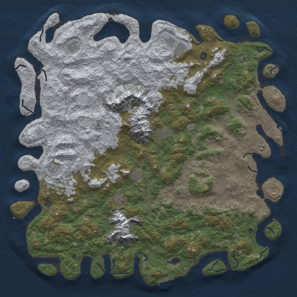Rust Map: Procedural Map, Size: 6000, Seed: 1534882131, 20 Monuments