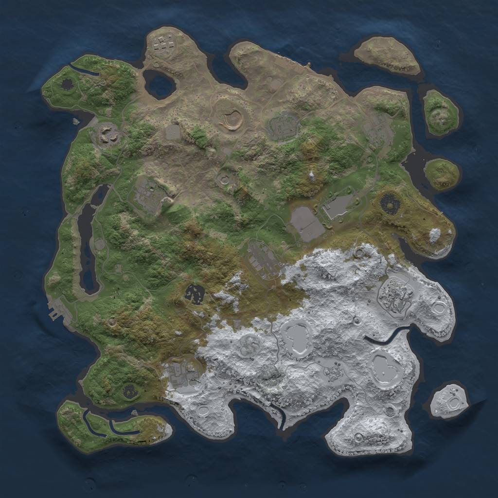 Rust Map: Procedural Map, Size: 3700, Seed: 815821140, 20 Monuments