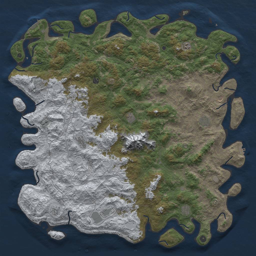Rust Map: Procedural Map, Size: 6000, Seed: 2312432, 20 Monuments