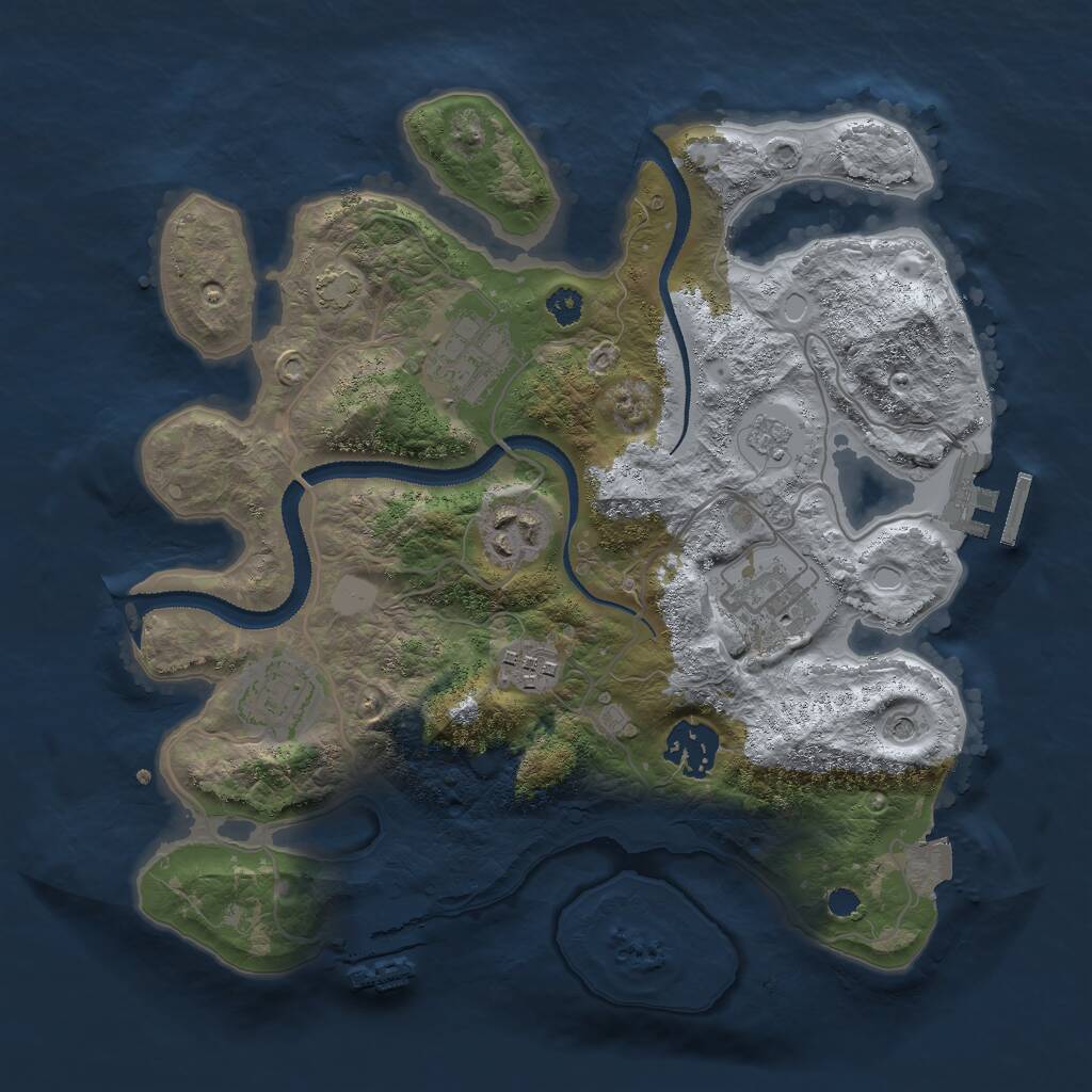 Rust Map: Procedural Map, Size: 3000, Seed: 58616496, 12 Monuments