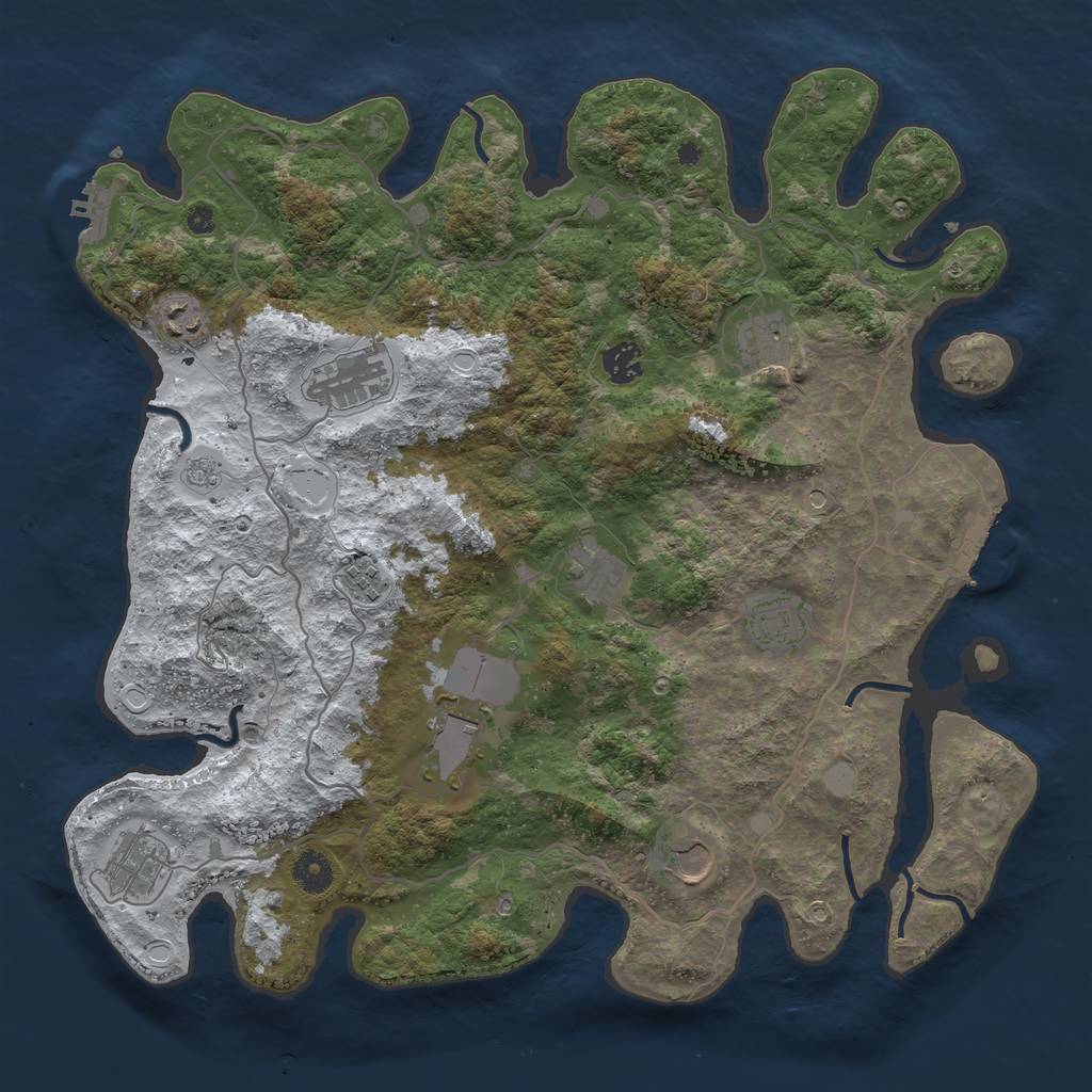 Rust Map: Procedural Map, Size: 4000, Seed: 360, 19 Monuments