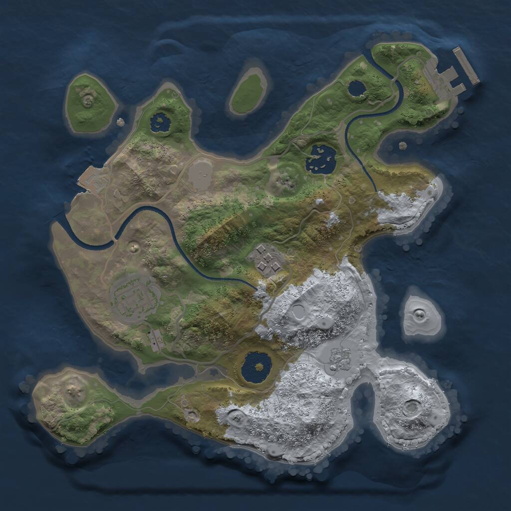 Rust Map: Procedural Map, Size: 2500, Seed: 1662112992, 6 Monuments