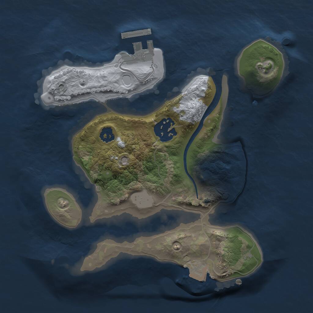 Rust Map: Procedural Map, Size: 2100, Seed: 22, 3 Monuments
