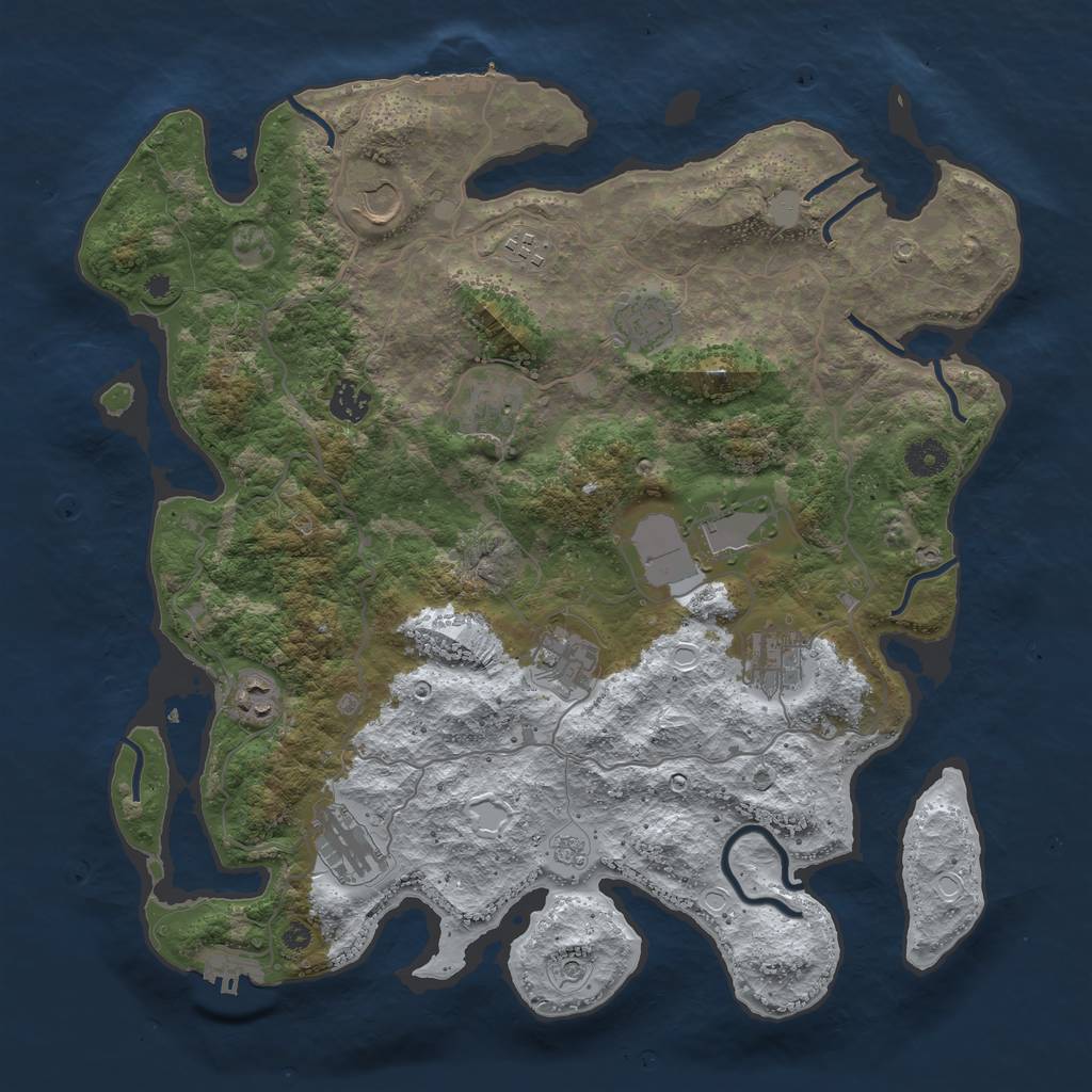 Rust Map: Procedural Map, Size: 4000, Seed: 6775554, 19 Monuments