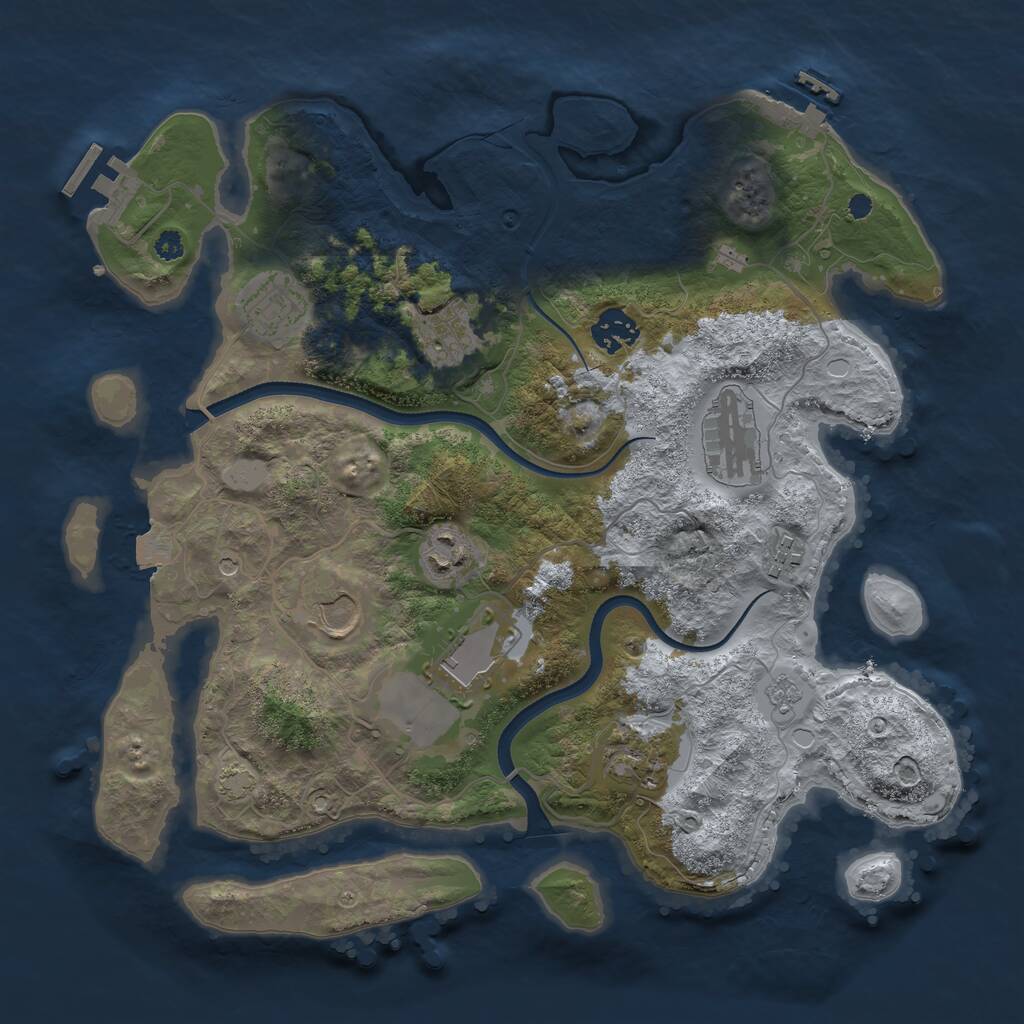Rust Map: Procedural Map, Size: 3500, Seed: 160606, 15 Monuments