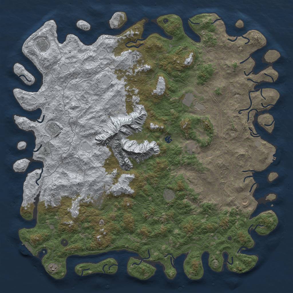 Rust Map: Procedural Map, Size: 6000, Seed: 411054237, 20 Monuments