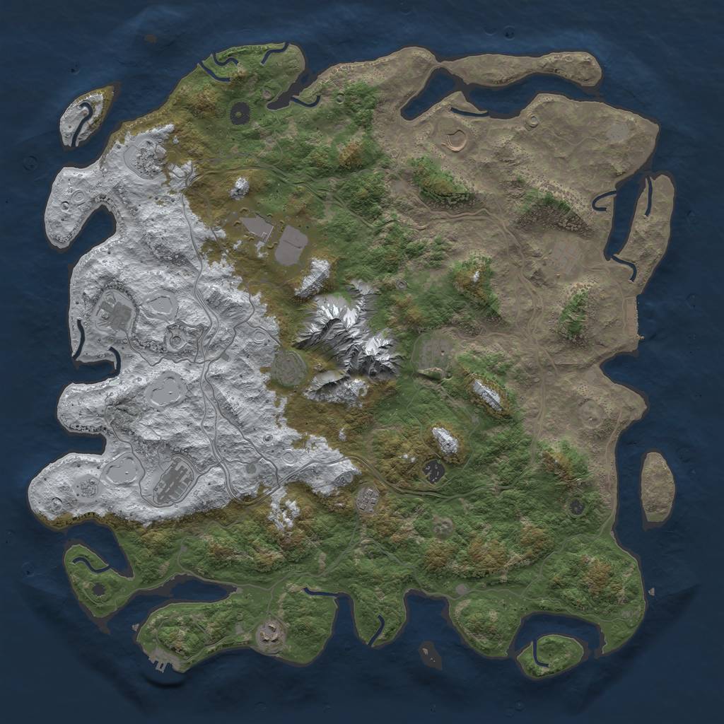 Rust Map: Procedural Map, Size: 5000, Seed: 346488455, 20 Monuments