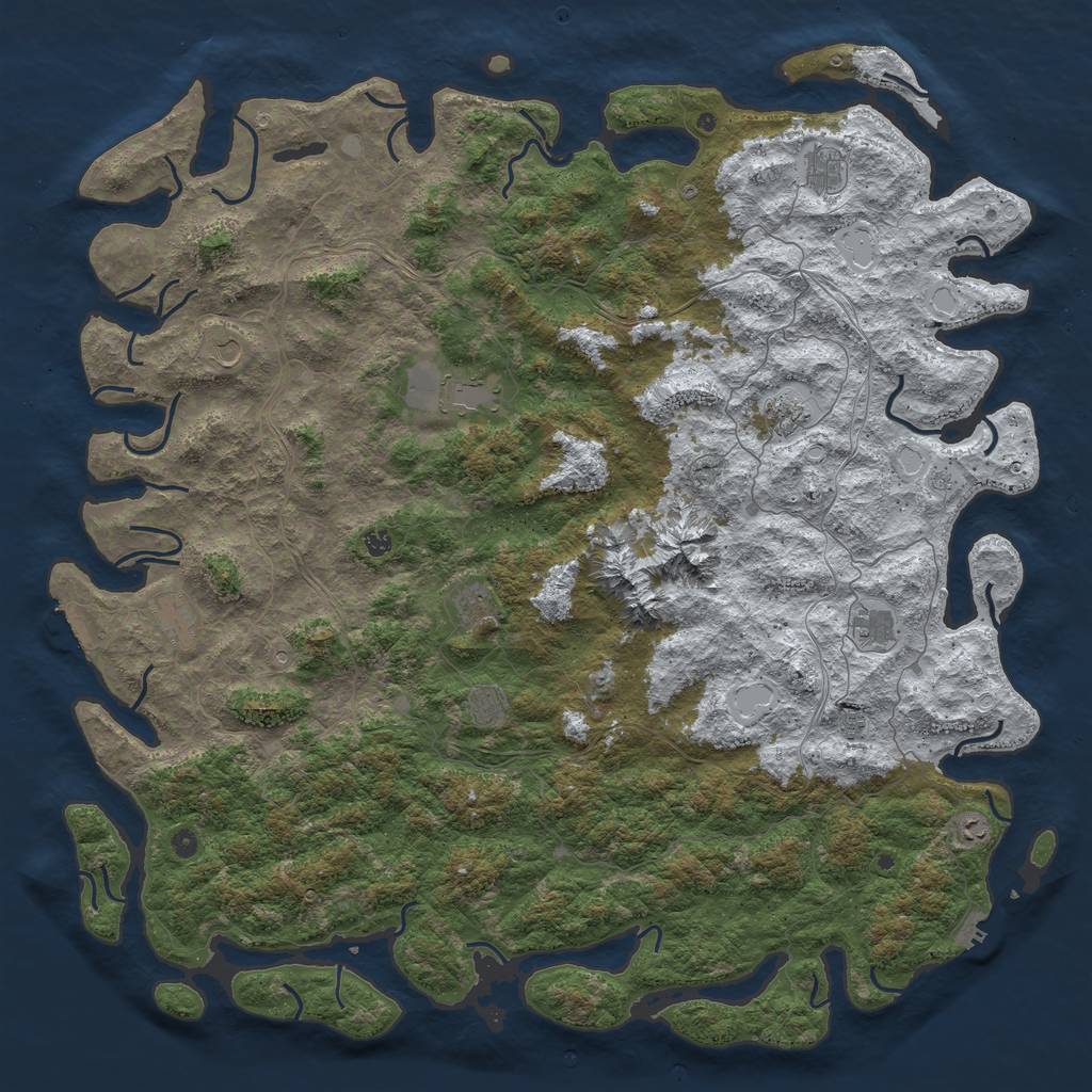 Rust Map: Procedural Map, Size: 6000, Seed: 22224141, 20 Monuments