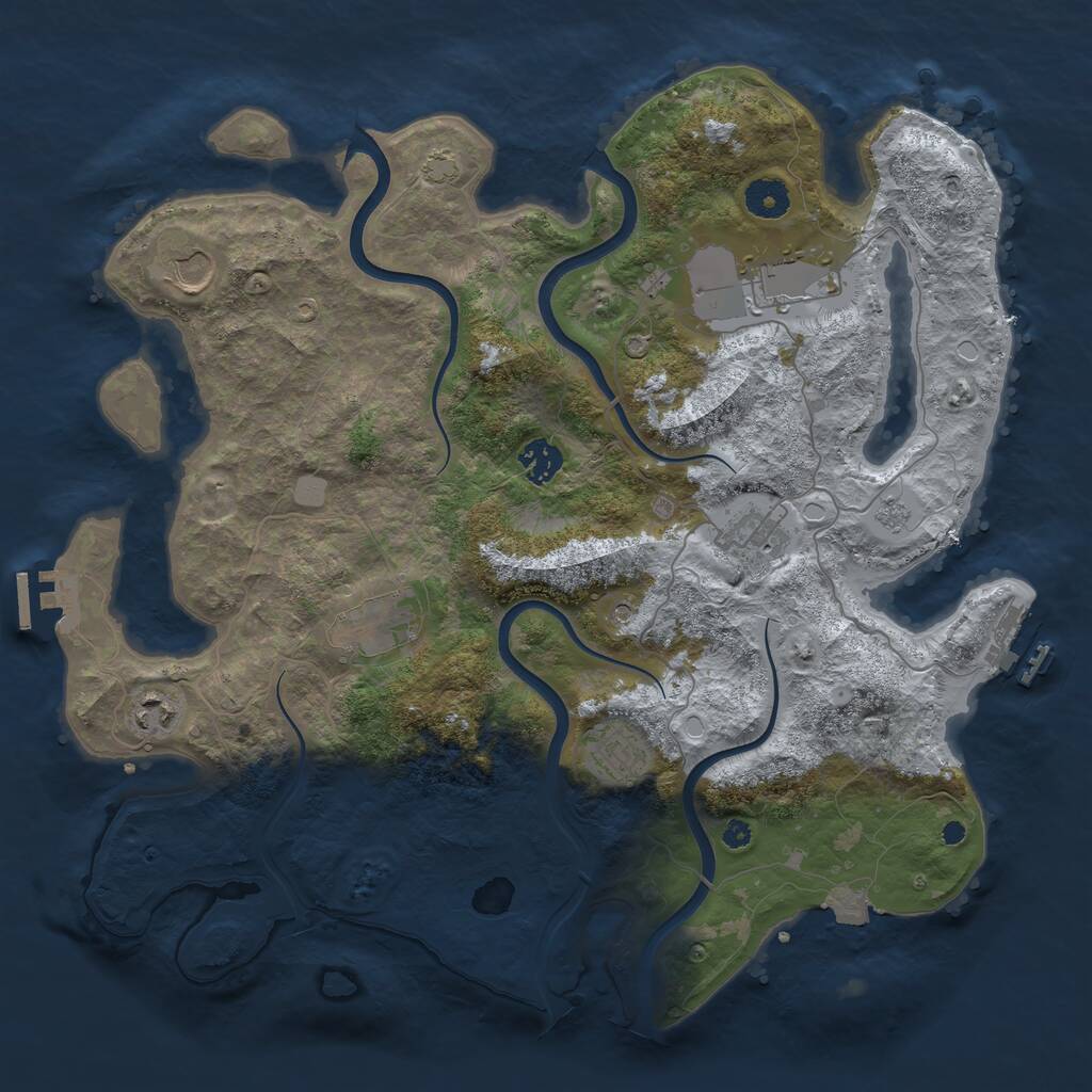Rust Map: Procedural Map, Size: 3850, Seed: 753785269, 13 Monuments