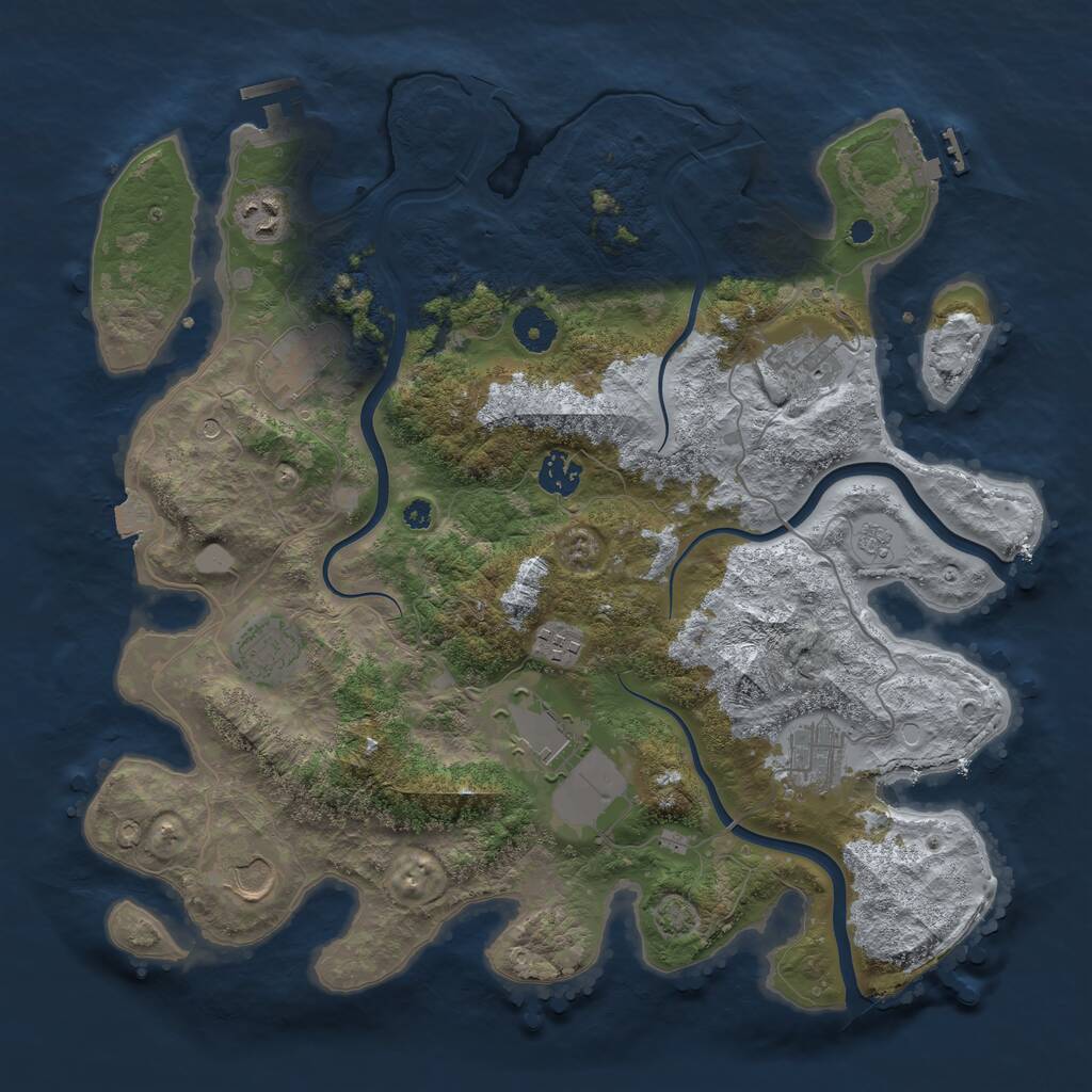 Rust Map: Procedural Map, Size: 3800, Seed: 480, 15 Monuments