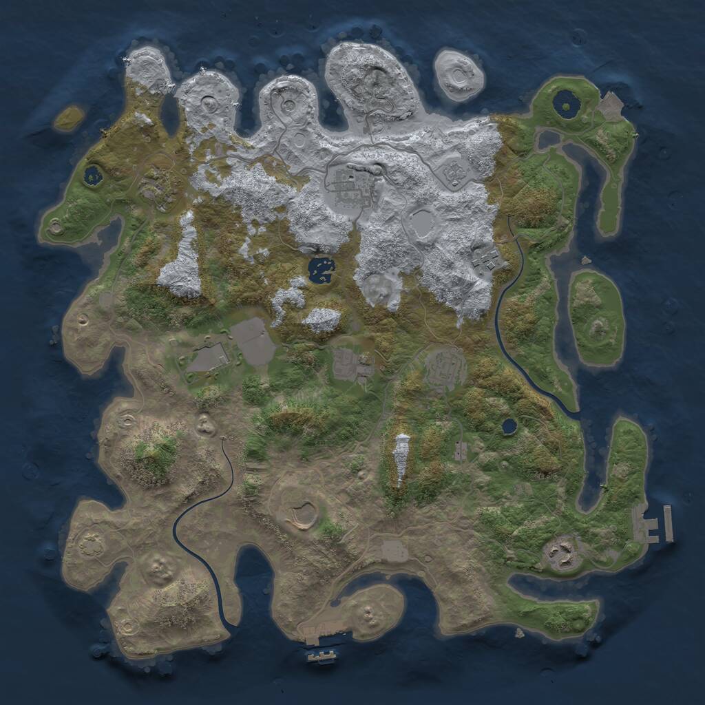Rust Map: Procedural Map, Size: 3850, Seed: 1059713592, 15 Monuments