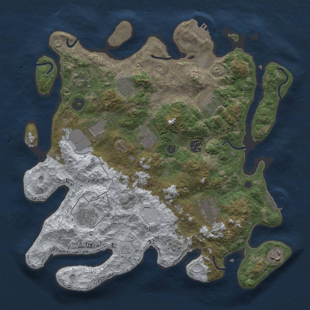 Rust Map: Procedural Map, Size: 3700, Seed: 1589349339, 19 Monuments
