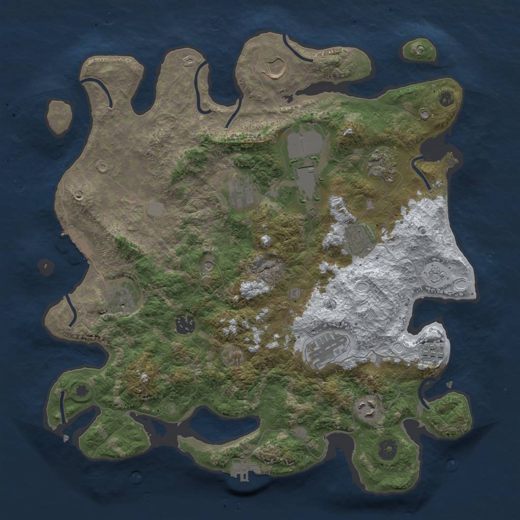 Rust Map: Procedural Map, Size: 3800, Seed: 276629826, 19 Monuments