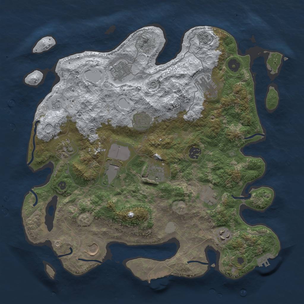 Rust Map: Procedural Map, Size: 3750, Seed: 534, 20 Monuments
