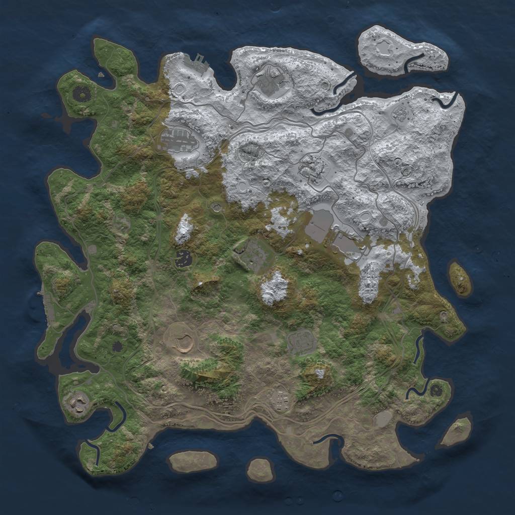 Rust Map: Procedural Map, Size: 4300, Seed: 967769529, 19 Monuments
