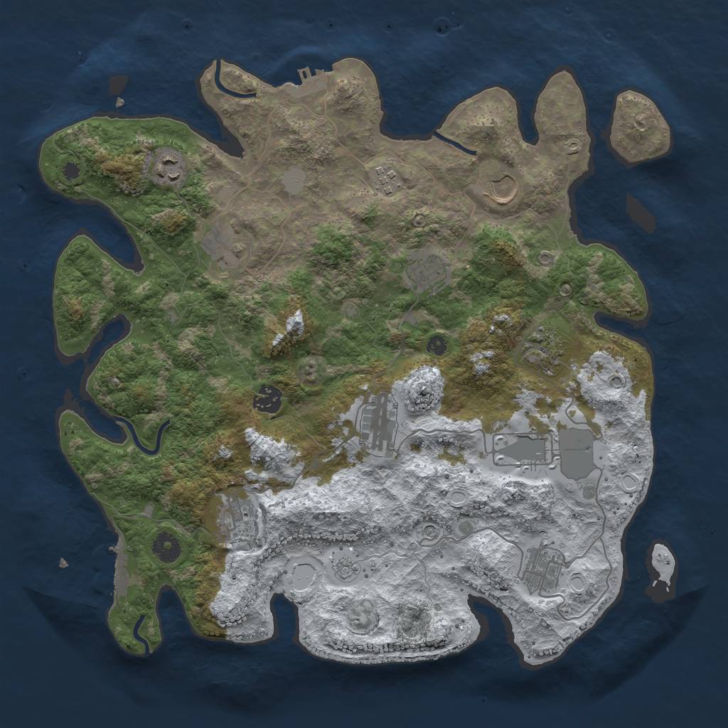 Rust Map: Procedural Map, Size: 3800, Seed: 17101982, 20 Monuments