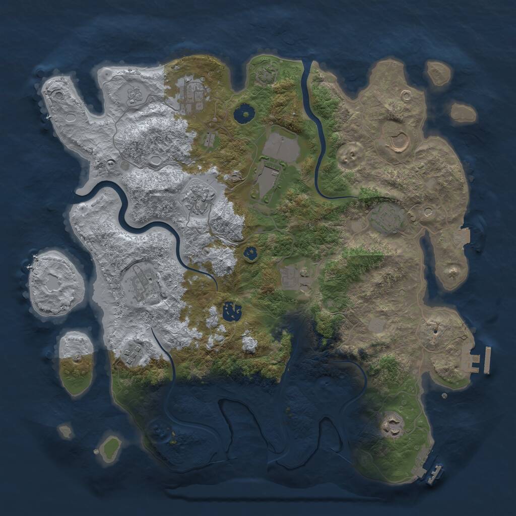 Rust Map: Procedural Map, Size: 3850, Seed: 868626940, 16 Monuments