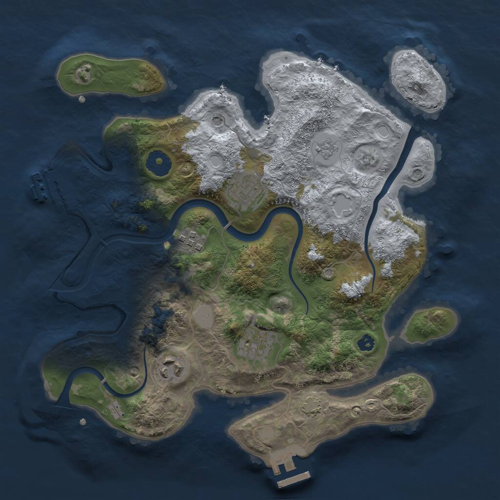 Rust Map: Procedural Map, Size: 3000, Seed: 68452201, 10 Monuments