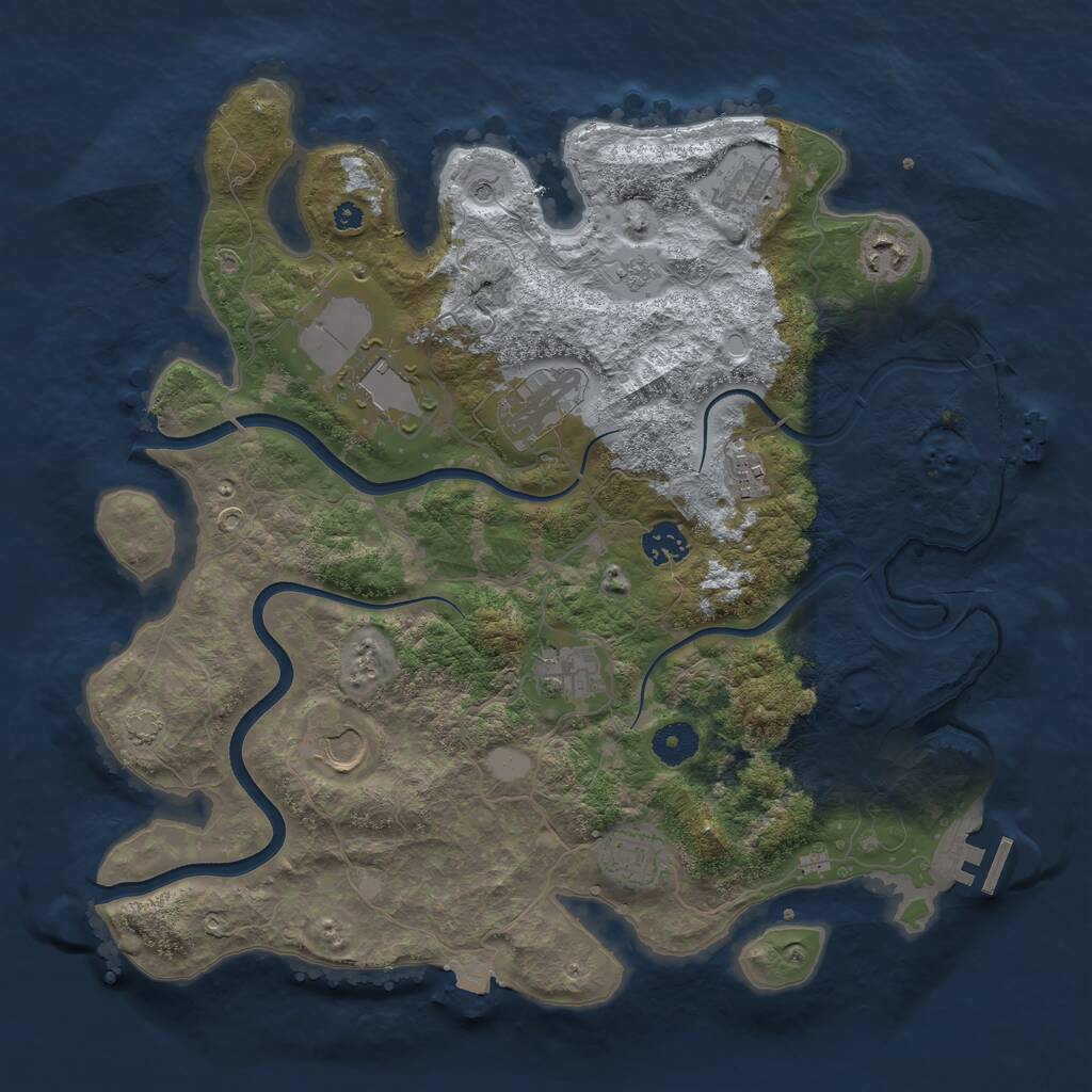 Rust Map: Procedural Map, Size: 3750, Seed: 1965295862, 15 Monuments