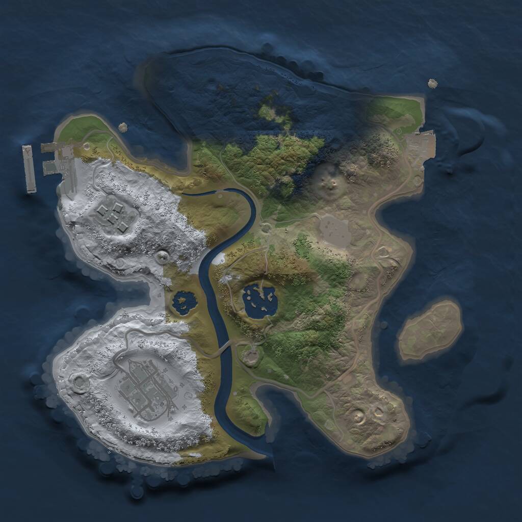 Rust Map: Procedural Map, Size: 2200, Seed: 762333826, 5 Monuments