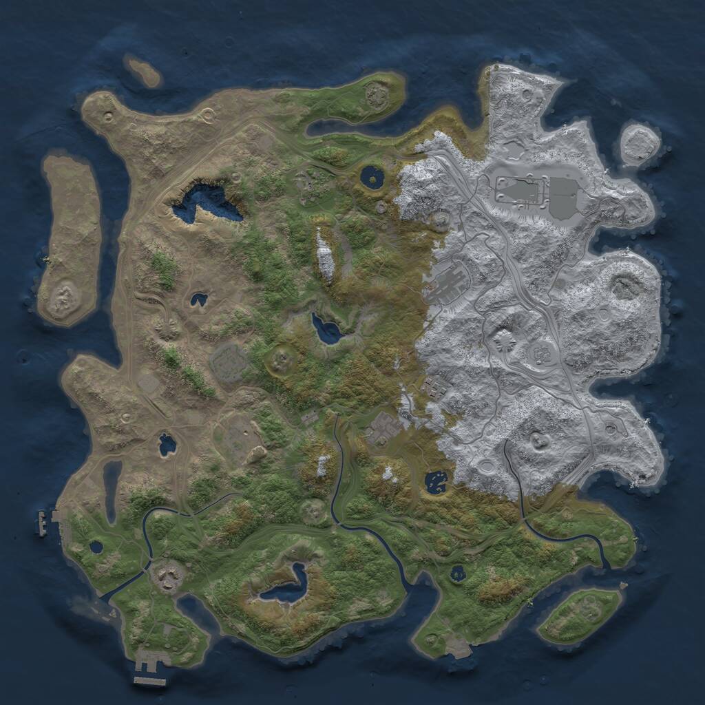 Rust Map: Procedural Map, Size: 4500, Seed: 100223, 15 Monuments
