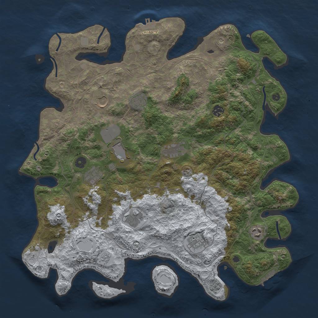 Rust Map: Procedural Map, Size: 4250, Seed: 892650159, 19 Monuments