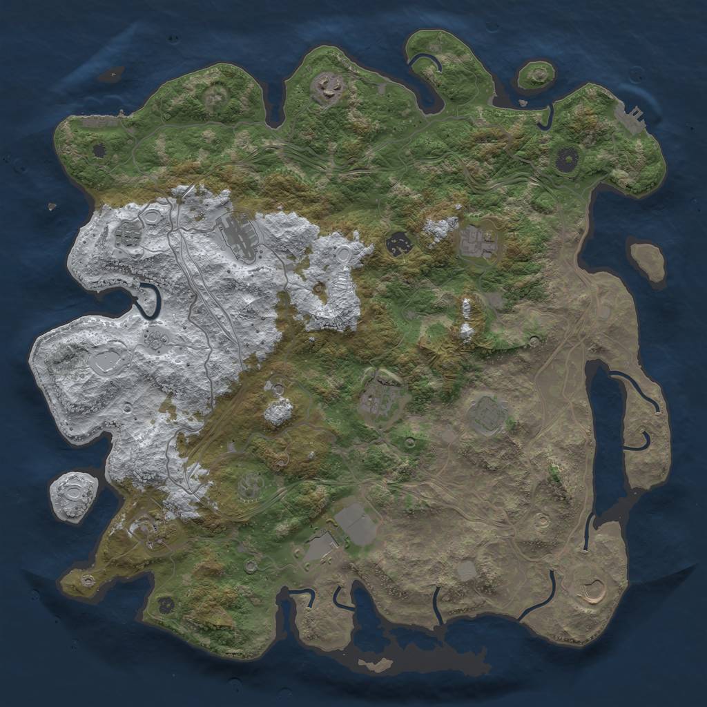 Rust Map: Procedural Map, Size: 4352, Seed: 213782, 19 Monuments