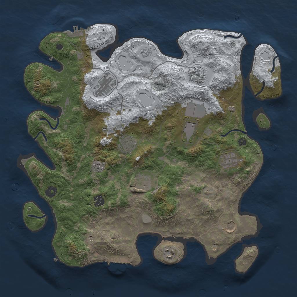 Rust Map: Procedural Map, Size: 3850, Seed: 1748647859, 19 Monuments