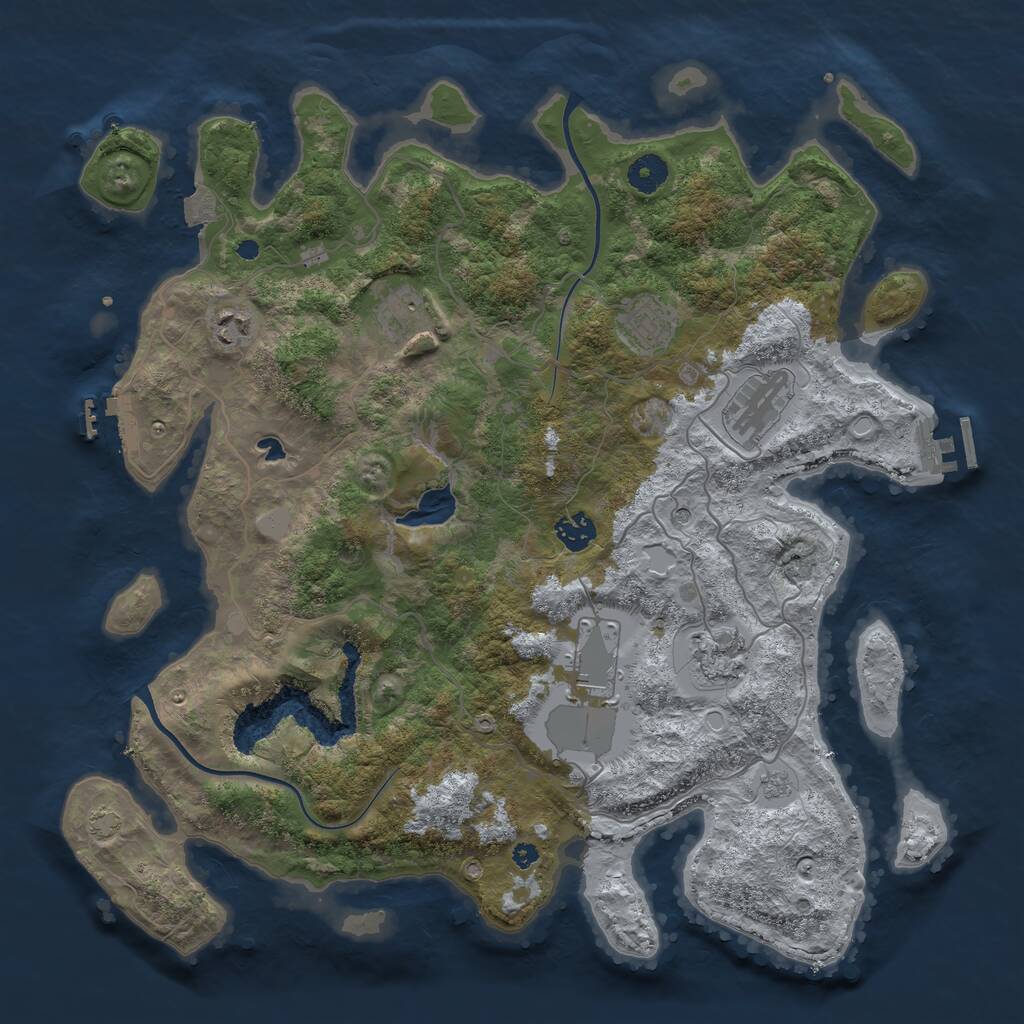 Rust Map: Procedural Map, Size: 4000, Seed: 6054109, 13 Monuments
