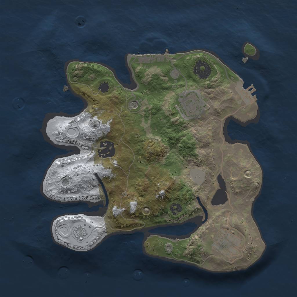 Rust Map: Procedural Map, Size: 2500, Seed: 323434, 12 Monuments