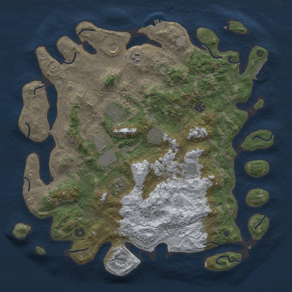 Rust Map: Procedural Map, Size: 4250, Seed: 1841476477, 18 Monuments