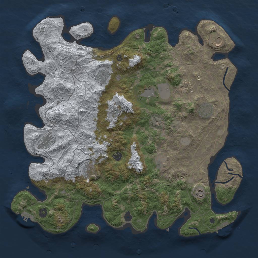 Rust Map: Procedural Map, Size: 4250, Seed: 550684444, 20 Monuments