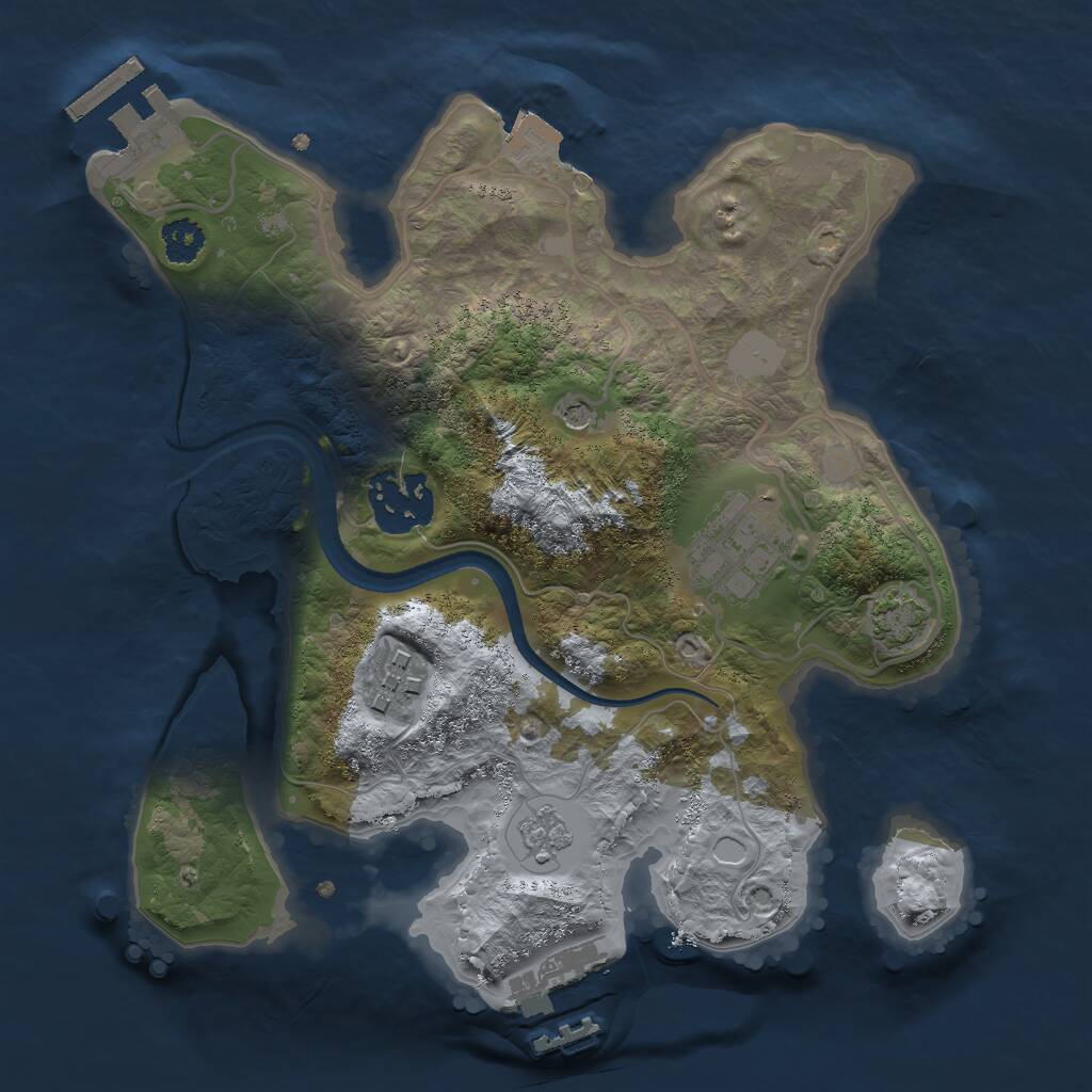 Rust Map: Procedural Map, Size: 2500, Seed: 944188149, 9 Monuments