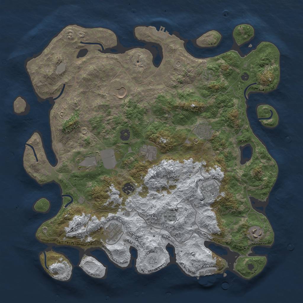 Rust Map: Procedural Map, Size: 4000, Seed: 267, 18 Monuments