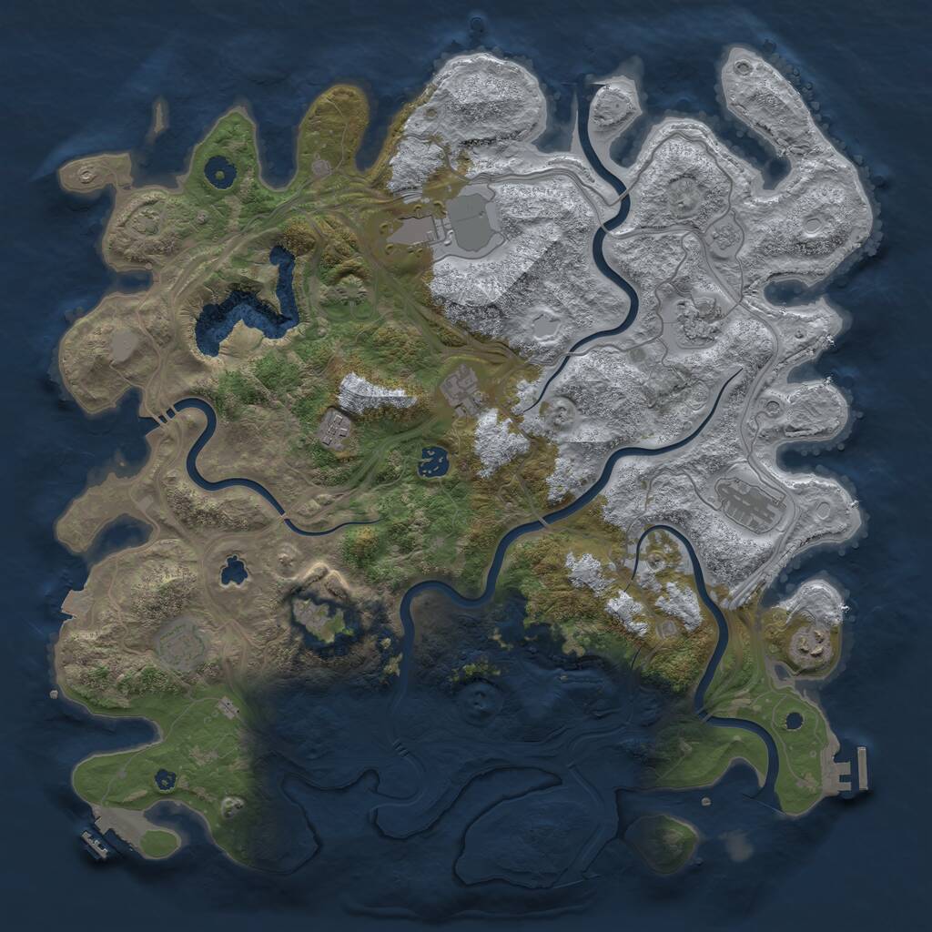 Rust Map: Procedural Map, Size: 4400, Seed: 105416917, 15 Monuments
