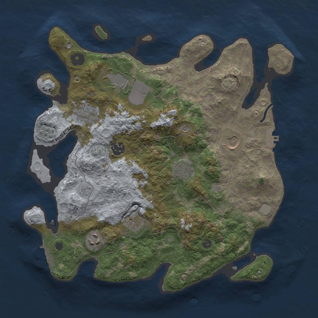 Rust Map: Procedural Map, Size: 3500, Seed: 769686267, 16 Monuments