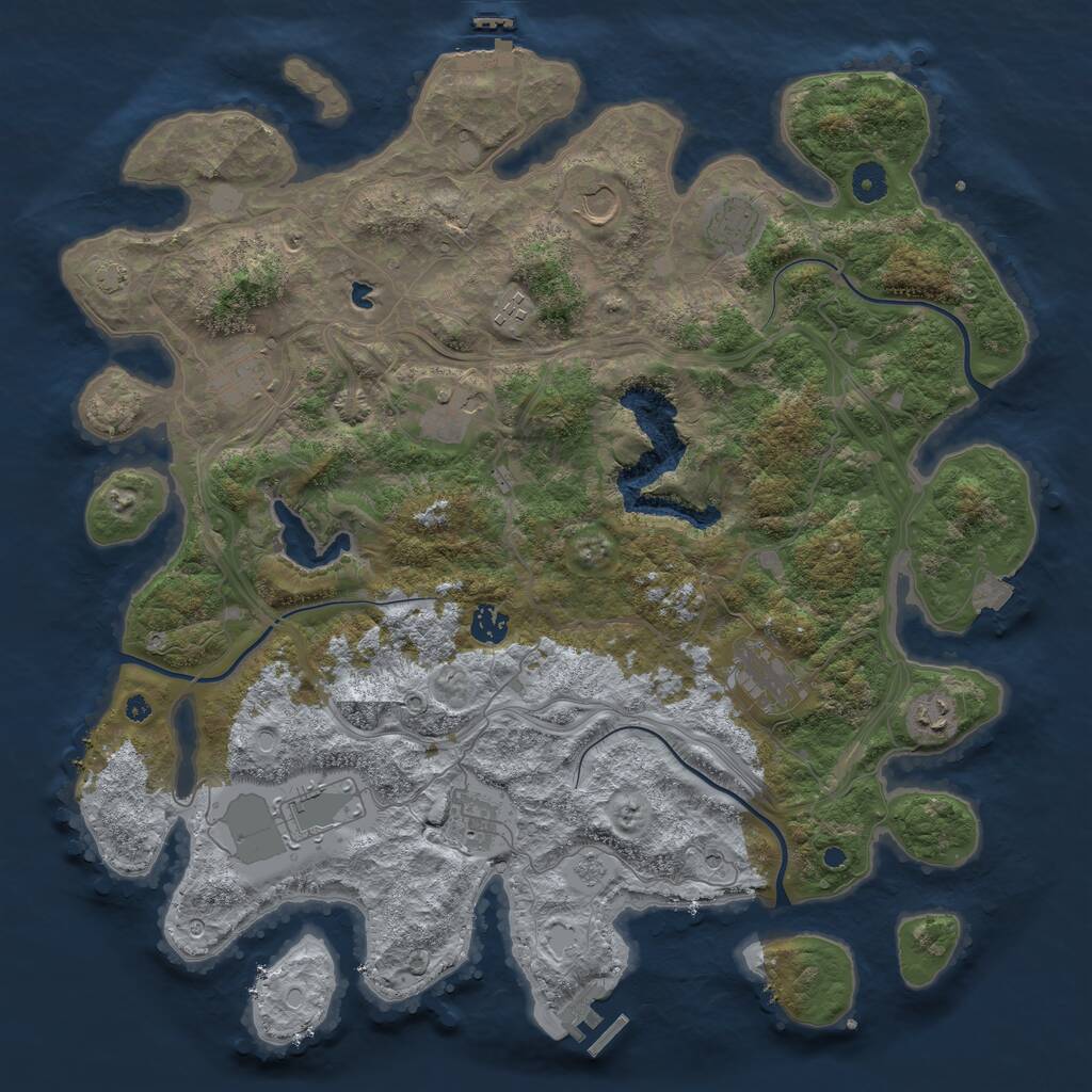 Rust Map: Procedural Map, Size: 4250, Seed: 8349568, 16 Monuments