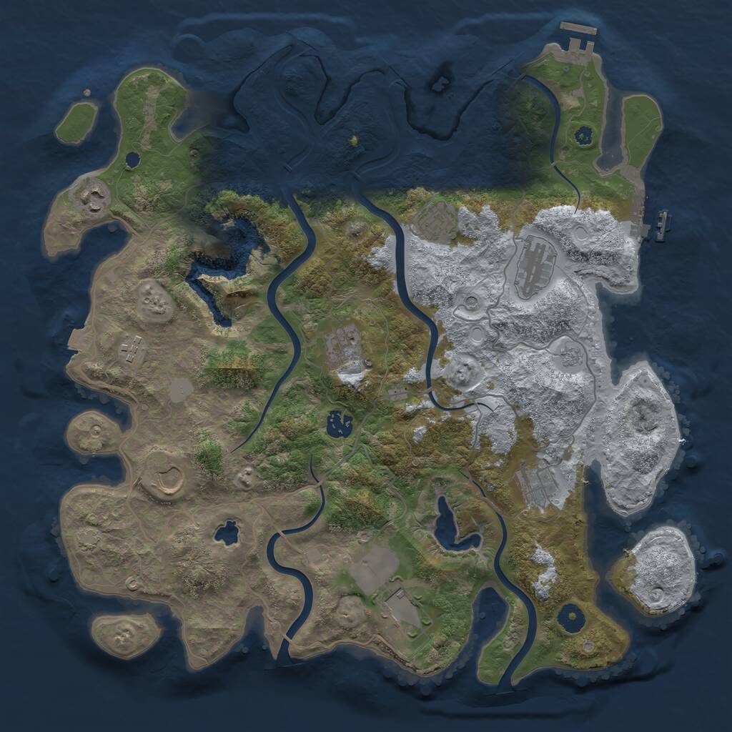 Rust Map: Procedural Map, Size: 4000, Seed: 1806249764, 15 Monuments
