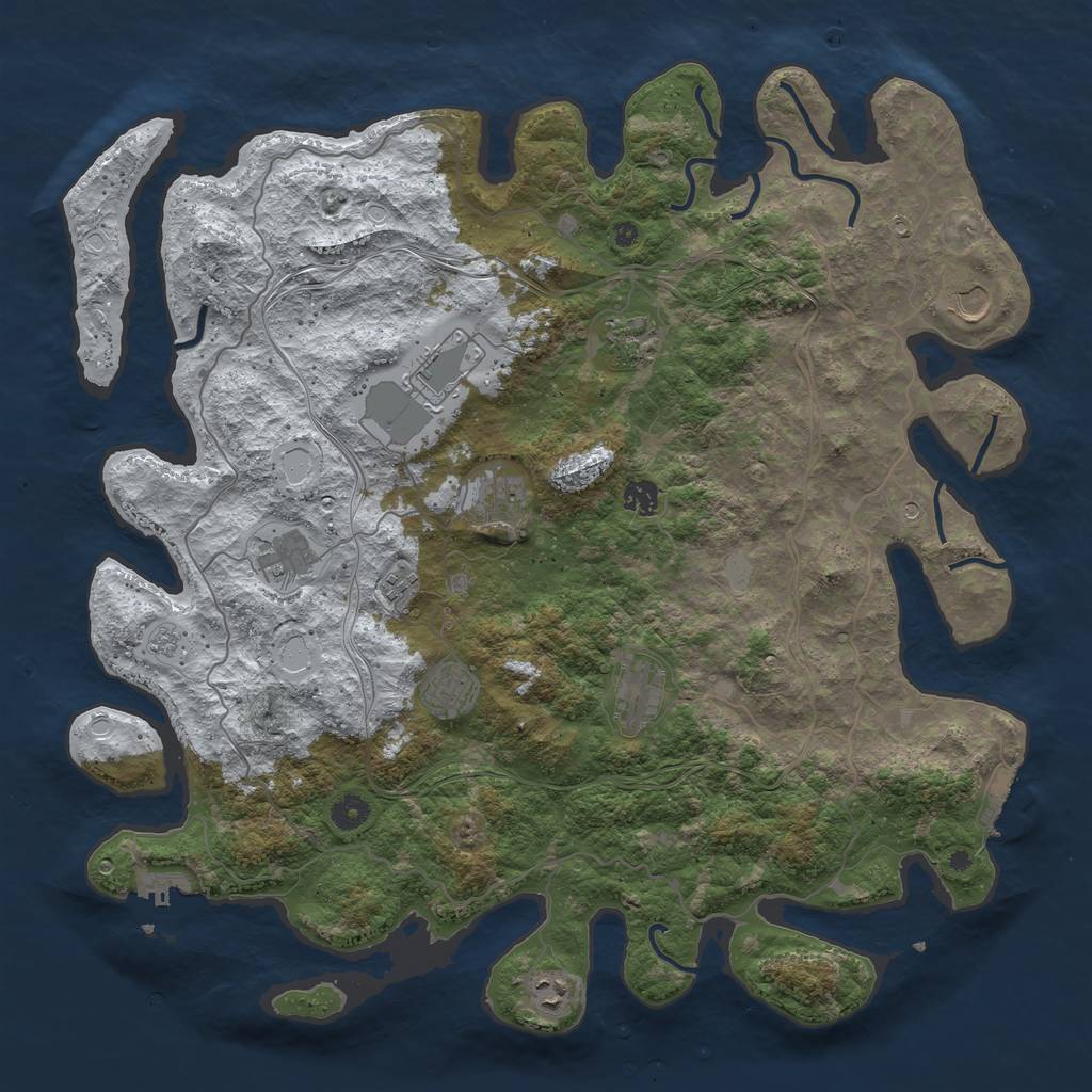Rust Map: Procedural Map, Size: 4500, Seed: 8746, 19 Monuments