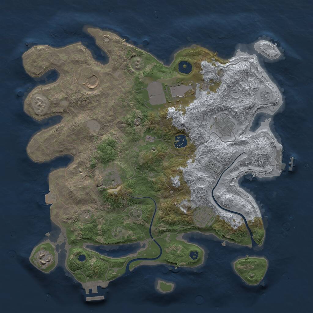 Rust Map: Procedural Map, Size: 3500, Seed: 475298037, 14 Monuments