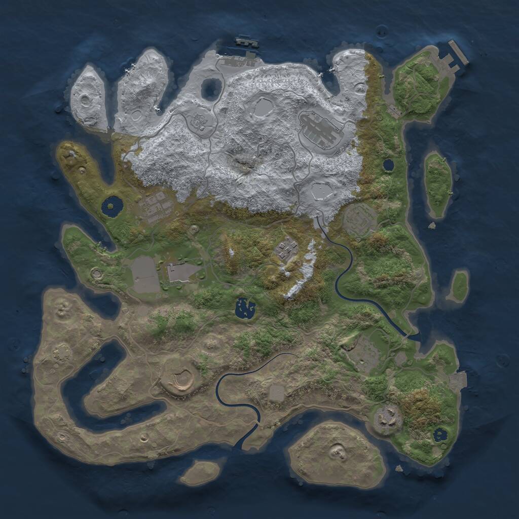 Rust Map: Procedural Map, Size: 3700, Seed: 150, 14 Monuments