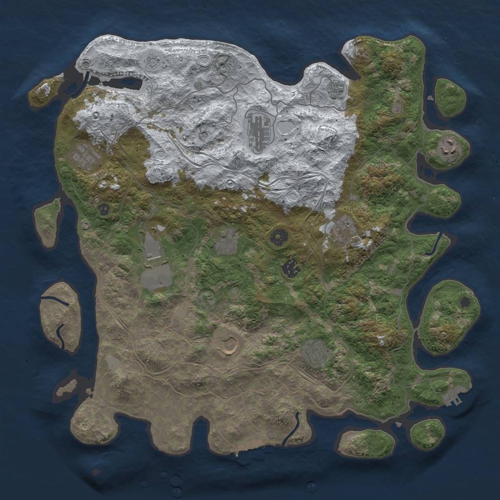 Rust Map: Procedural Map, Size: 4250, Seed: 1296041039, 19 Monuments