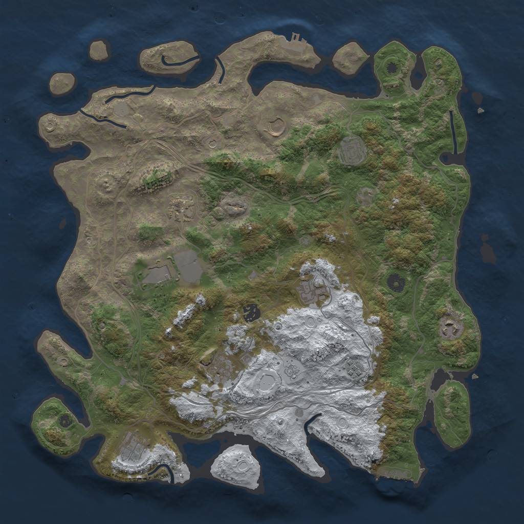 Rust Map: Procedural Map, Size: 4300, Seed: 809010, 19 Monuments
