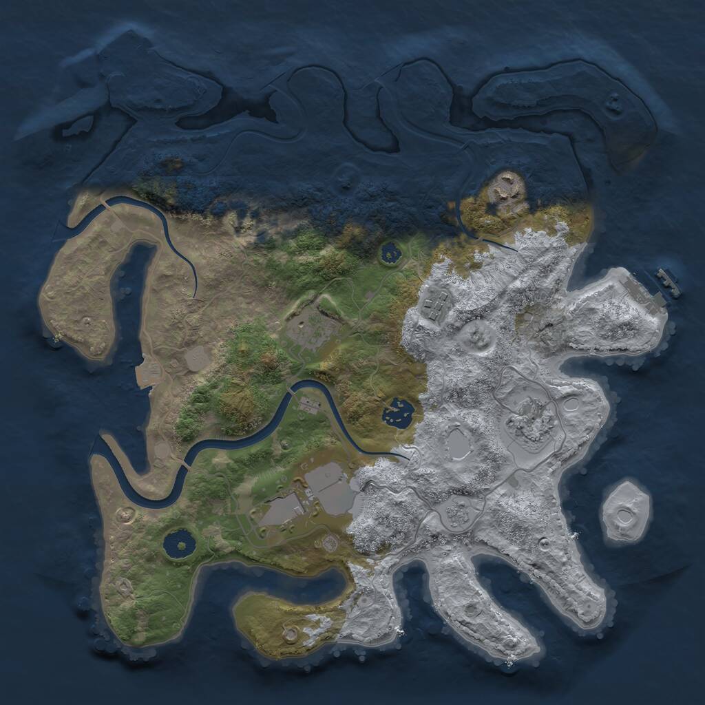 Rust Map: Procedural Map, Size: 3500, Seed: 490460114, 11 Monuments