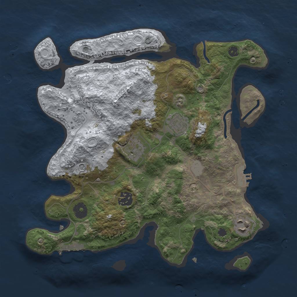 Rust Map: Procedural Map, Size: 3000, Seed: 33729628, 13 Monuments